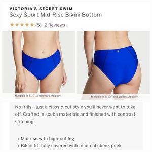 Victoria's secret swim very sexy sport mid rise bikini bottom SMALL BLUE